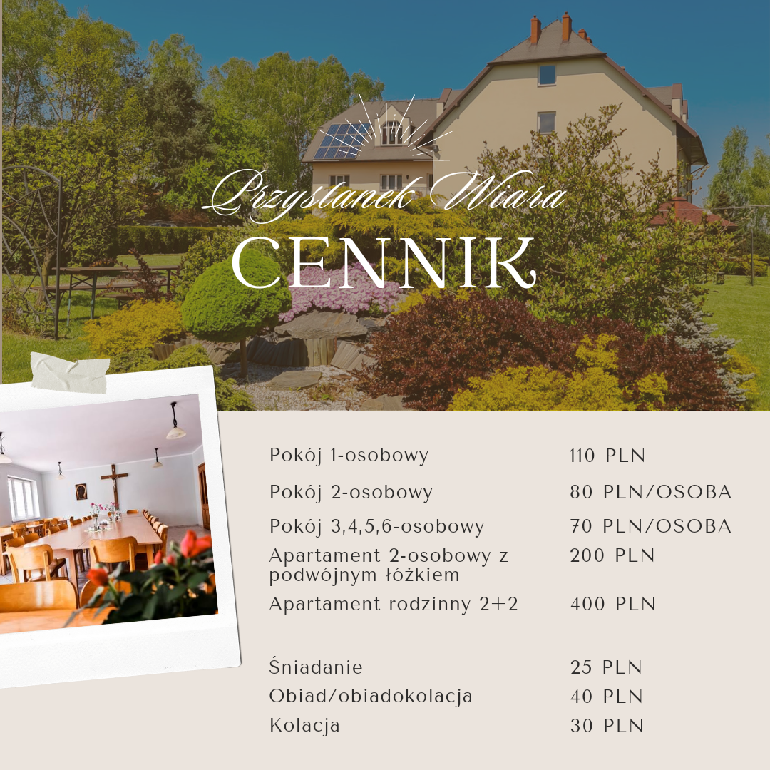 Cennik – Dom Pielgrzyma